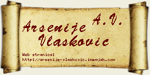 Arsenije Vlašković vizit kartica